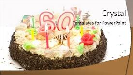  Presentation with birthday cake - Presentation having birthday cake for 60 years background and a sky blue colored foreground