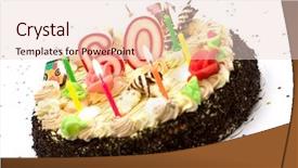  Presentation with mini birthday cake celebration - Audience pleasing presentation theme consisting of birthday cake for 60 years backdrop and a lemonade colored foreground