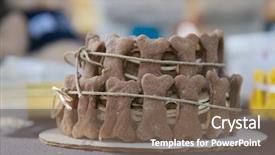  Presentation with cake dog - Beautiful slides featuring birthday cake for dogs made backdrop and a violet colored foreground