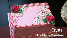  Presentation with ice cream cake - Cool new slide set with birthday cake pink ice cream backdrop and a tawny brown colored foreground