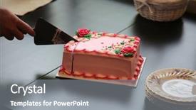  Presentation with ice cream cake - Amazing presentation theme having birthday cake pink ice cream backdrop and a gray colored foreground