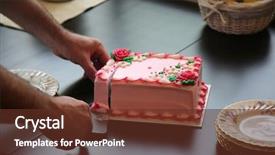  Presentation with food ice - Colorful presentation enhanced with birthday cake pink ice cream backdrop and a tawny brown colored foreground