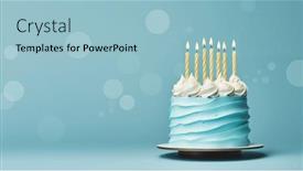  Presentation with birthday cake - Slide deck enhanced with birthday-cake-with-blue-frosting background and a light blue colored foreground