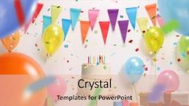  Presentation with birthday cake - PPT layouts featuring birthday cake with burning candles background and a lemonade colored foreground