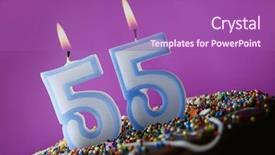  Presentation with book burning candles and purple - Cool new theme with birthday cake with burning candles backdrop and a  colored foreground