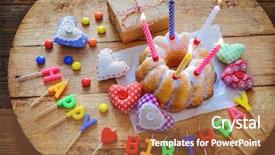  Presentation with happy birthday cake - Amazing presentation having birthday cake with burning candles backdrop and a coral colored foreground