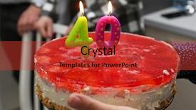  Presentation with 40th birthday - Presentation featuring birthday cake with candles background and a red colored foreground