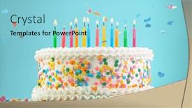  Presentation with birthday cake - Colorful slide deck enhanced with birthday-cake-with-candles backdrop and a arctic colored foreground