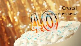  Presentation with glitter - Theme enhanced with birthday cake with candles background and a yellow colored foreground