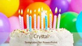  Presentation with birthday cake - Colorful slides enhanced with birthday cake with candles backdrop and a lemonade colored foreground