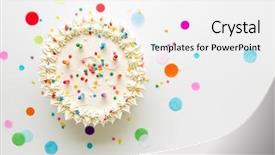  Presentation with birthday cake - Beautiful slides featuring birthday cake with colorful candles backdrop and a white colored foreground