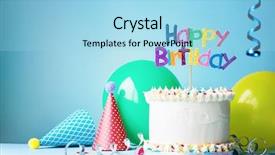  Presentation with cake - Theme having birthday cake with colorful greeting background and a arctic colored foreground