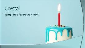  Presentation with birthday cake - PPT theme with birthday cake with one red background and a sky blue colored foreground