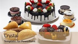  Presentation with sweet 16 birthday - Slide set having birthday cake with sweet and savory background and a yellow colored foreground