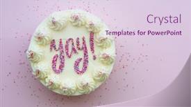  Presentation with sprinkles - Slides with birthday-cake-with-yay-written background and a lemonade colored foreground