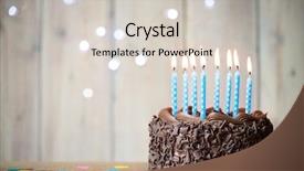  Presentation with birthday cake - Beautiful theme featuring birthday cake backdrop and a soft green colored foreground