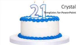  Presentation with birthday cake - Presentation design featuring birthday cake background and a white colored foreground