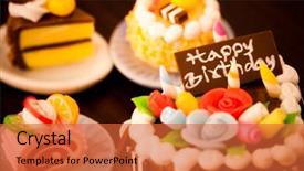  Presentation with birthday celebration - Slide deck featuring birthday cakes celebration collection background and a red colored foreground