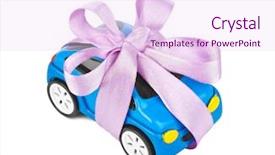  Presentation with monarch butterfly isolated on white - Audience pleasing slide set consisting of birthday cakr - car with bow as gift backdrop and a pink colored foreground