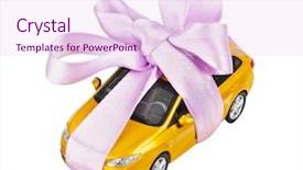  Presentation with gift - Amazing theme having birthday cakr - car with bow as gift backdrop and a  colored foreground