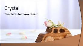  Presentation with rose wood - Slide deck consisting of birthday cakr - decorative wooden car with beautiful background and a sky blue colored foreground