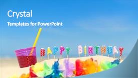  Presentation with flower candles - Beautiful slides featuring birthday candles and flower garland backdrop and a teal colored foreground