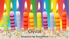  Presentation with pink birthday - Presentation theme featuring birthday candles on pink background background and a lemonade colored foreground