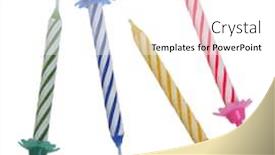  Presentation with white candles - PPT layouts having birthday candles on white background background and a white colored foreground