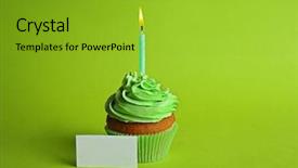  Presentation with flame - Presentation theme with birthday card on green background and a shamrock green colored foreground