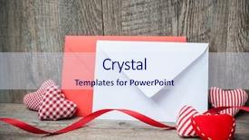  Presentation with envelope - Theme with bithday card - envelope with red hearts background and a sky blue colored foreground