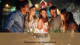  Presentation with birthday party - Amazing theme having birthday-celebrant-enjoying-with-friends backdrop and a coral colored foreground