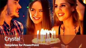  Presentation with happy birthday - PPT theme consisting of birthday celebrating food with candle background and a tawny brown colored foreground