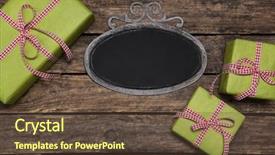  Presentation with certificate - Colorful PPT theme enhanced with birthday certificate - christmas presents wrapped in green backdrop and a tawny brown colored foreground
