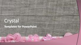  Presentation with grey - Theme consisting of birthday certificate - four pink handmade flowers background and a gray colored foreground