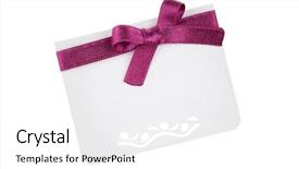  Presentation with pink and white roses - Amazing presentation design having birthday certificate - gift card with pink ribbon backdrop and a white colored foreground