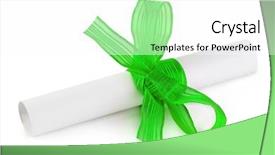  Presentation with scroll paper - Cool new presentation theme with birthday certificate - paper scroll and bow isolated backdrop and a white colored foreground
