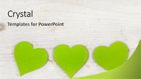  Presentation with green apple - PPT layouts featuring birthday certificate - three apple green hearts background and a sky blue colored foreground