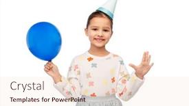  Presentation with birthday balloon - Theme with birthday-childhood-and-people-concept background and a lemonade colored foreground