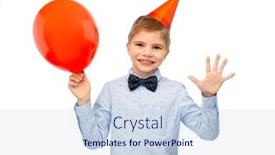  Presentation with birthday balloon - Slides enhanced with birthday-childhood-and-people-concept background and a  colored foreground