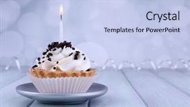  Presentation with cup cake - Cool new presentation design with birthday cup cake with candle backdrop and a  colored foreground