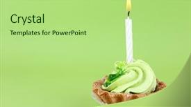  Presentation with cup cake - Audience pleasing presentation consisting of birthday cup cake with candle backdrop and a  colored foreground