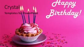  Presentation with birthday cake colorful candles - Cool new presentation theme with birthday cup cake with candles backdrop and a  colored foreground