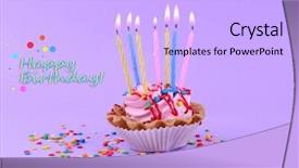  Presentation with birthday cake colorful candles - PPT theme having birthday cup cake with candles background and a  colored foreground