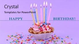  Presentation with birthday cake colorful candles - Presentation theme consisting of birthday cup cake with candles background and a  colored foreground