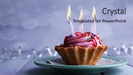  Presentation with cup cake - Presentation having birthday cup cake with candles background and a  colored foreground