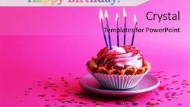  Presentation with birthday cake colorful candles - Presentation theme enhanced with birthday cup cake with candles background and a  colored foreground