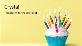  Presentation with cupcake - Amazing presentation having birthday cupcake against a yellow backdrop and a blonde colored foreground