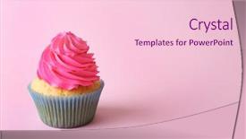  Presentation with pink birthday - Slides featuring birthday cupcake on light pink background and a  colored foreground
