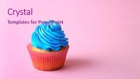  Presentation with pink birthday - Beautiful theme featuring birthday cupcake on light pink backdrop and a  colored foreground