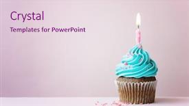  Presentation with cupcake - Cool new presentation theme with birthday cupcake with a single backdrop and a lemonade colored foreground